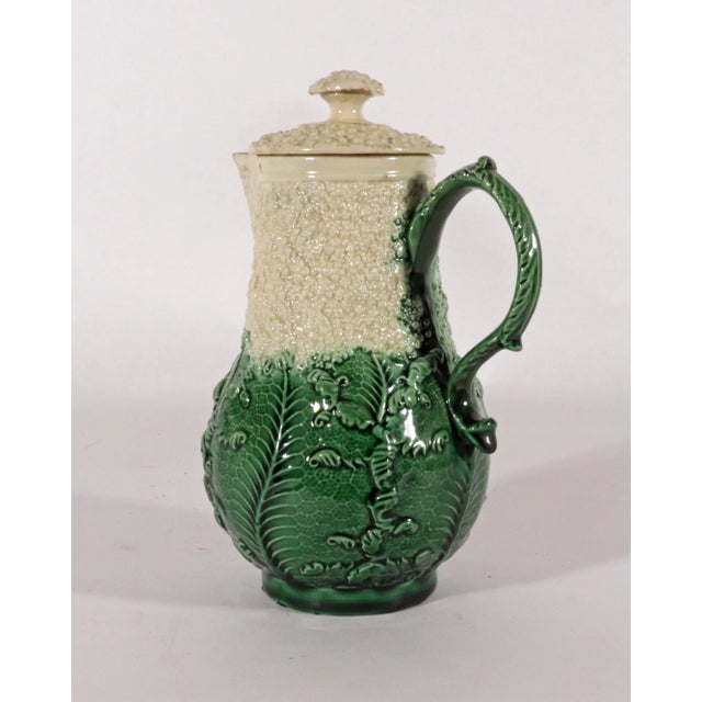 Mid 18th Century 18th-Century Staffordshire Creamware Cauliflower Milk Jug and Cover, Greatbatch and Wedgwood Type For Sale - Image 5 of 8