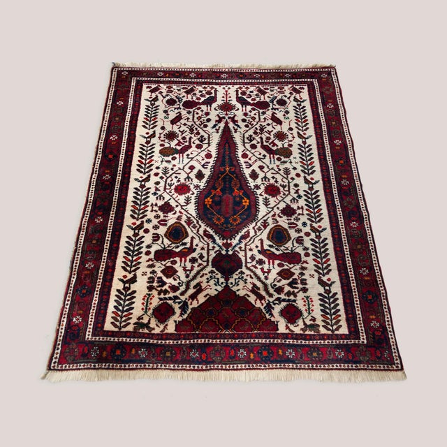 Vintage Hand-Knotted Rug with Tree of Life Design, 1960s, in Good conditions. Designed 1960 to 1969