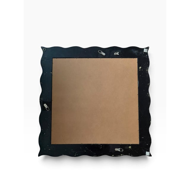 1970s Vintage 1970s Sculptural Twisted Wood Frame Wall Mirror, Square or Diamond For Sale - Image 5 of 6