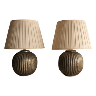 Ribbed Lamps, Set of 2 For Sale