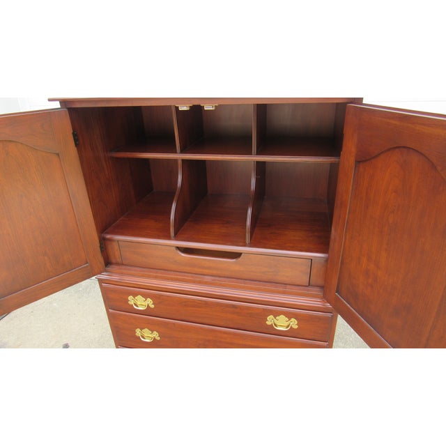 1980s 1980s Henkel Harris Cherry Armoire Wardrobe Designer For Sale - Image 5 of 10