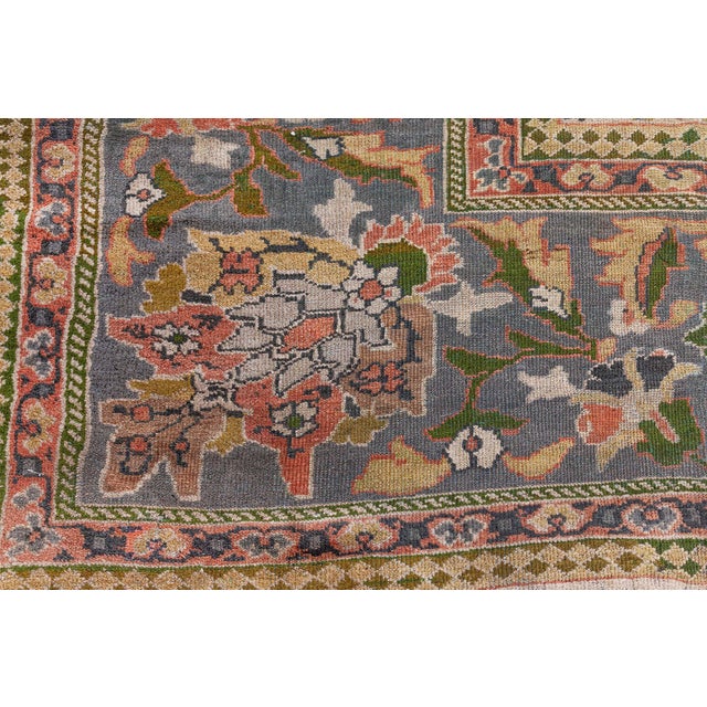 Rose Antique Persian Sultanabad Rug For Sale - Image 8 of 10