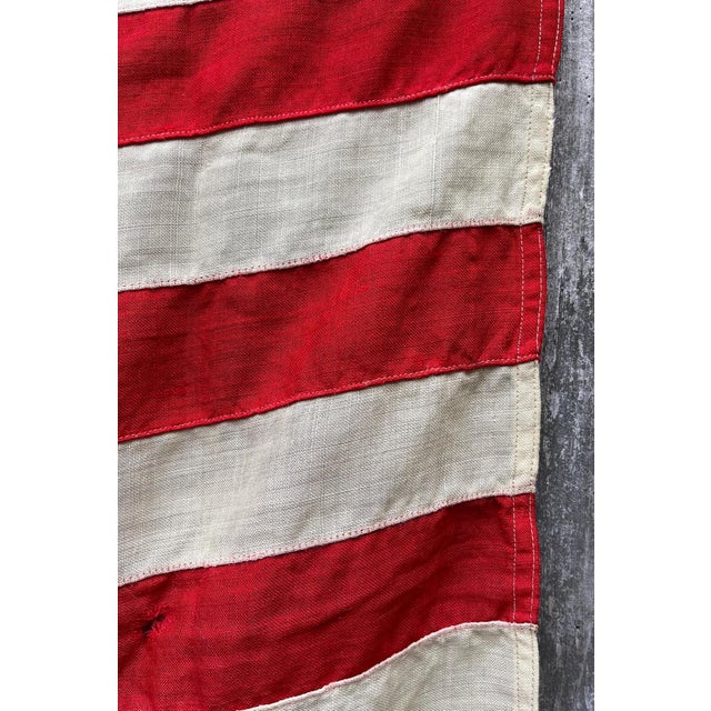 Textile Rare Antique American Flag 46 Stars Circa 1908 All Sewn Wool Hard to Find Size 3x5 For Sale - Image 7 of 9