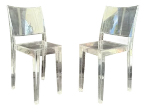 Pair of "La Marie" Transparent Chairs by Starck for Kartell