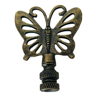 Vintage Bronze Butterfly Lamp Finial For Sale