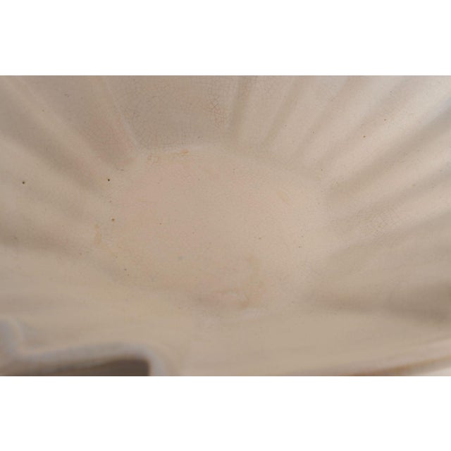 Art Deco Blue and White Matte Ceramic Lorbeek Console Bowl by Weller Pottery For Sale - Image 17 of 18