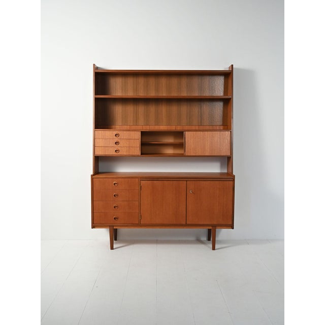 Sideboard with Bookcase in Teak and Mahogany, 1960s For Sale - Image 6 of 12