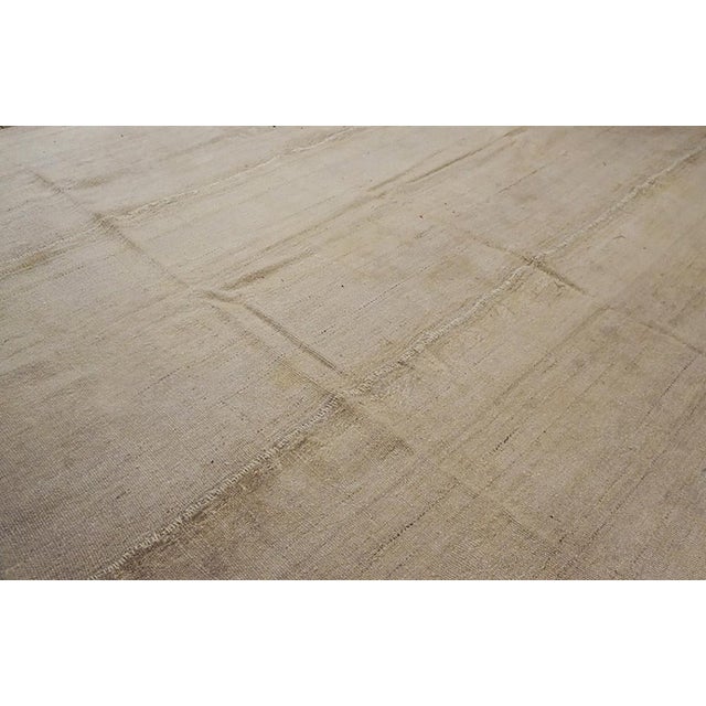 Mid 20th Century 1950s Ivory Open Field Vintage Kilim n.w. Persian Rug 9'2" X 10'2" Flatweave Wool Carpet For Sale - Image 5 of 5