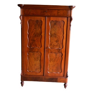 Antique Biedermeier Mahogany Girls Cupboard For Sale