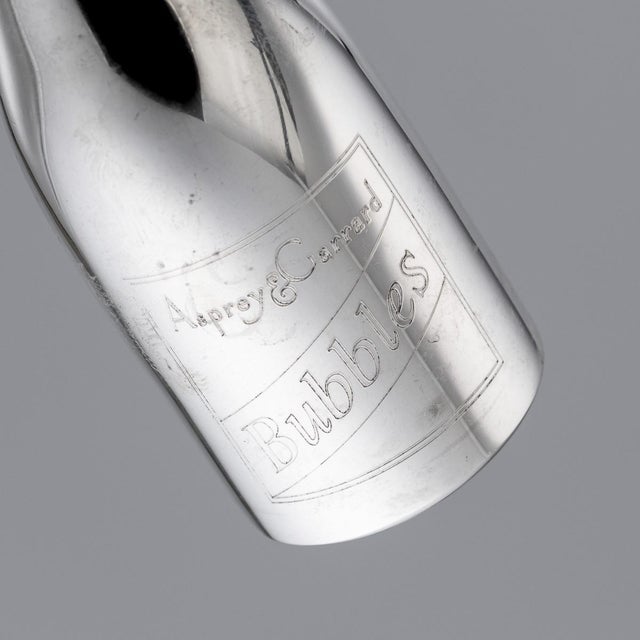 Silver Champagne Bottle Bubble Blowers from Asprey & Garrard, 2000s, Set of 2 For Sale - Image 12 of 14