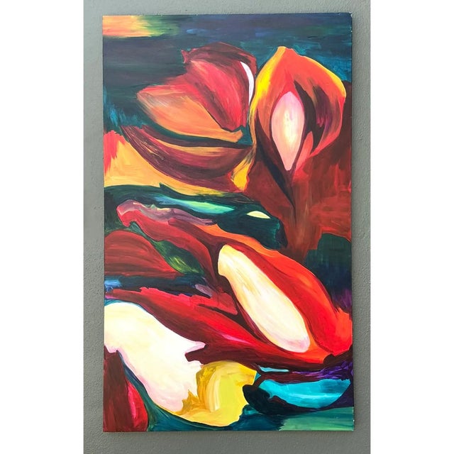 Vintage Abstract Expressionist Oil Painting on Canvas For Sale - Image 4 of 12