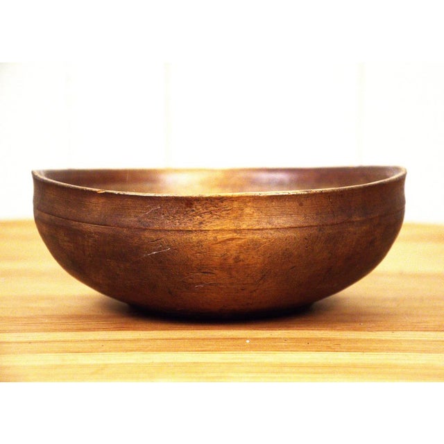 Brown Swedish Handcarved Birchwood Bowl For Sale - Image 8 of 15