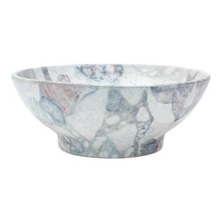 Large Decorative "Marbled" Ceramic Bowl For Sale