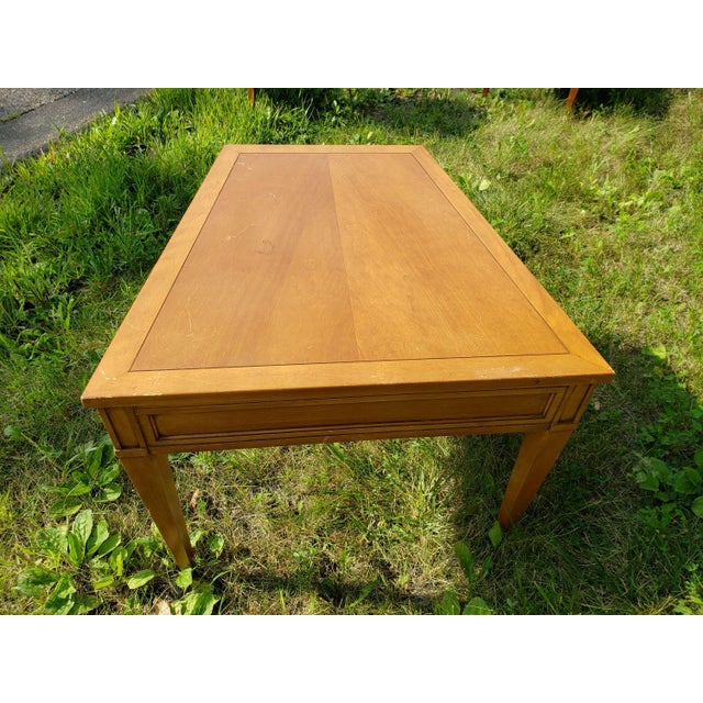 Mid-Century Modern Late 19th Century Hekman Furniture Mid-Century Modern Wedge Wood Side Table With Single Drawer For Sale - Image 3 of 11