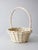 Shabby Chic Vintage Painted Wicker Gathering Basket For Sale - Image 3 of 9