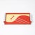 Art Deco Eglomise Graphic Geometric Detailed Tray in Vermillion Red & Yellow For Sale - Image 14 of 17
