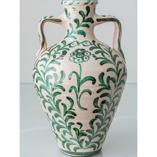 Spanish Revival Ceramic Table Lamps with New Linen Shades, 2010s, Set of 2 For Sale - Image 13 of 18