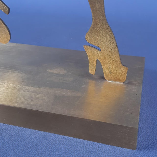 Modernist Dancing Woman in Brass by Giubak, 1970 For Sale - Image 14 of 17