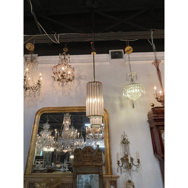 Metal Modern Murano Glass Lantern For Sale - Image 7 of 8