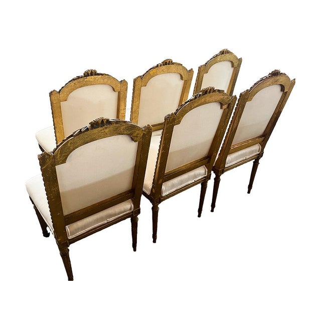 French 19th Century Set of 6 Louis XVI Style Dining Chairs For Sale - Image 3 of 6