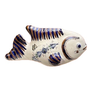 Tonalá Mexican Folk Art Pottery Fish Sculpture For Sale