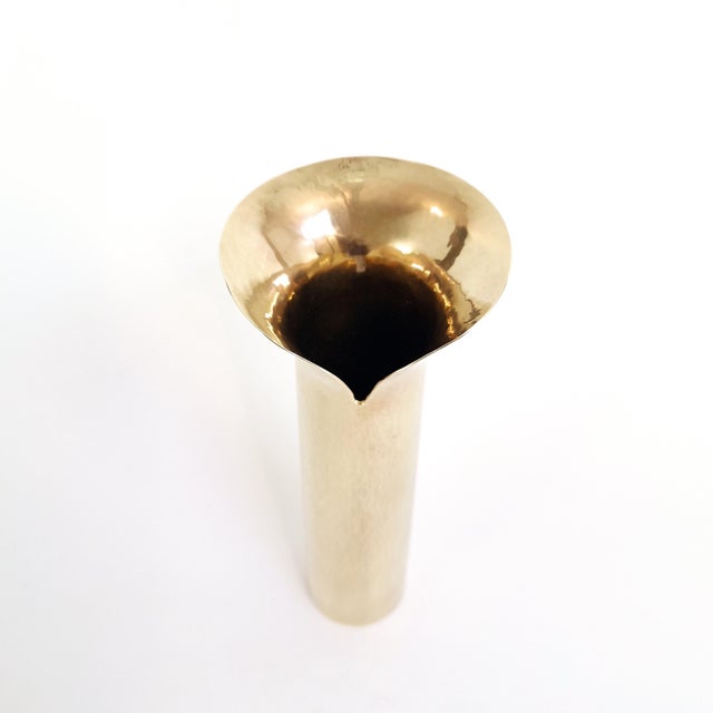 Hammered Brass Vase by Louise Carlman, Sweden, 1981 For Sale - Image 4 of 8