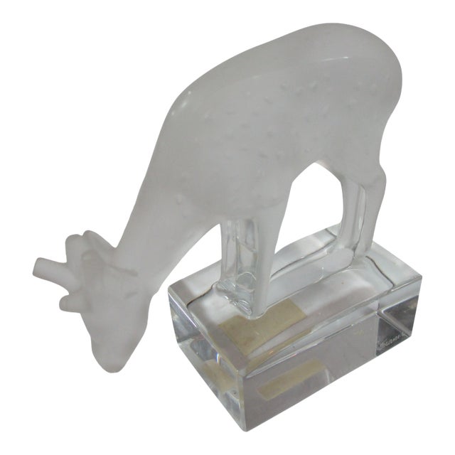 Lalique Deer Crystal Figurine For Sale