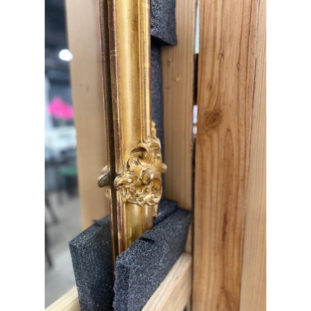 Beautiful French antique gilt mirror. Patina as expected with an antique piece.