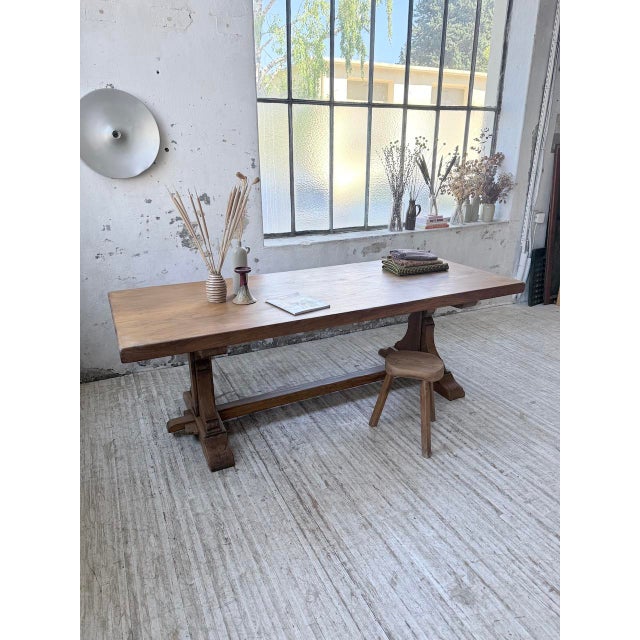 Wood Monastery Table in Oak, 1950s For Sale - Image 7 of 18
