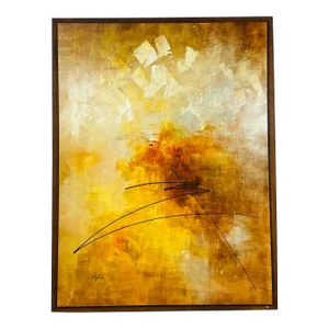 Abstract Modern Oil on Canvas Painting, Signed