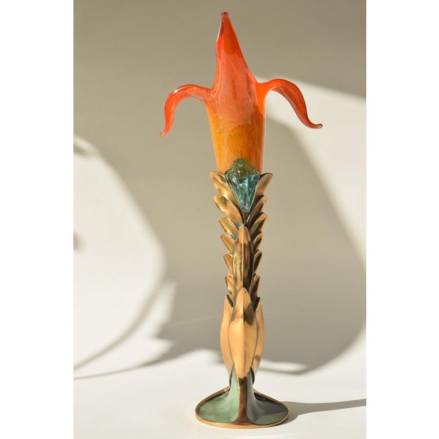 Gilbert Kruft, Vase, 1990s, Bronze and Murano Glass For Sale - Image 4 of 11