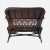 Antique, early 20th century Heywood Wakefield wicker loveseat. Leather seat and backrest. Classic American Victorian style.