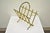 Mid 20th Century Vtg Italian Hollywood Regency Gold Gilt Faux Bamboo Tole Magazine Rack Holder For Sale - Image 4 of 12