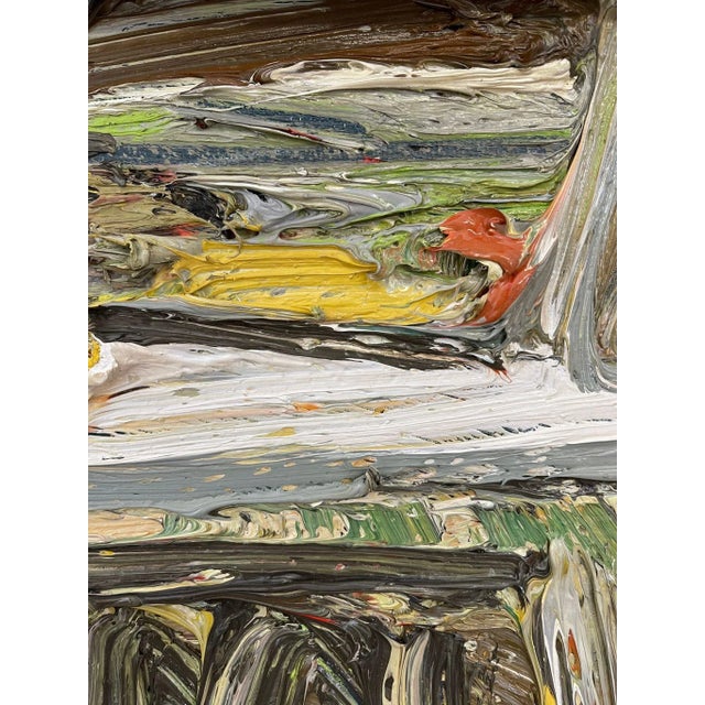 1970s Vintage Framed Abstract Expressionist Painting on Canvas For Sale - Image 5 of 9