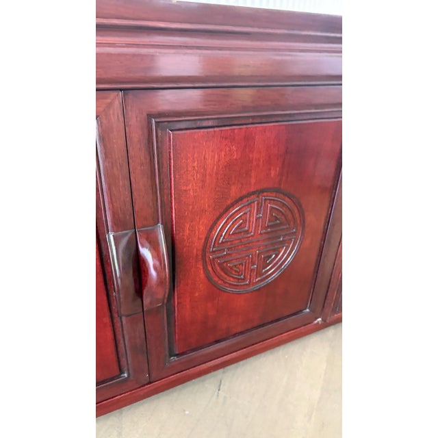 1980s Asian Rosewood Sideboard/ Credenza For Sale - Image 5 of 6