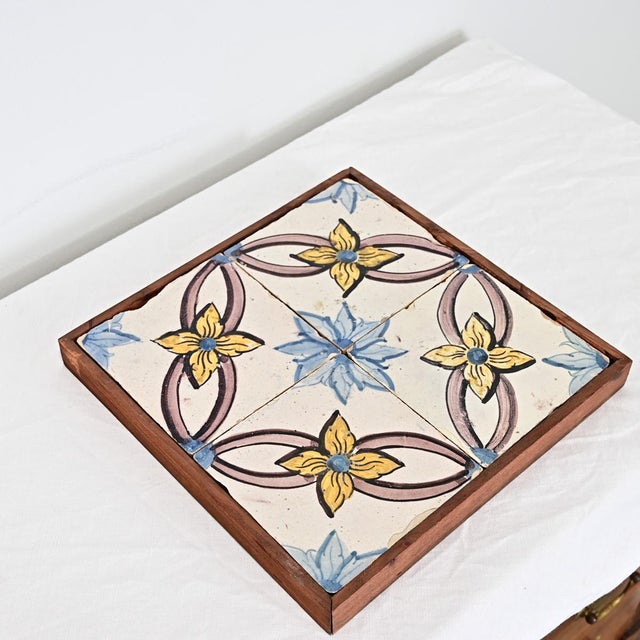 Framed Set of 18th Century Portuguese Tiles For Sale - Image 4 of 6