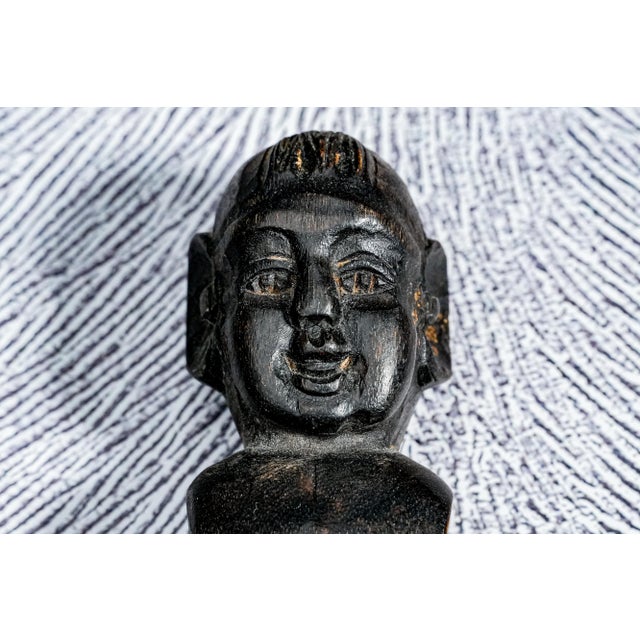 Early 20th Century Amazing Pair Hand Carved Antique Wood Chinese Dolls Asian Folk Art For Sale - Image 5 of 14