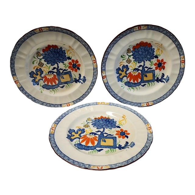 Trio of Early Mason's Jardiniere Pattern Plates - Circa 1894 For Sale