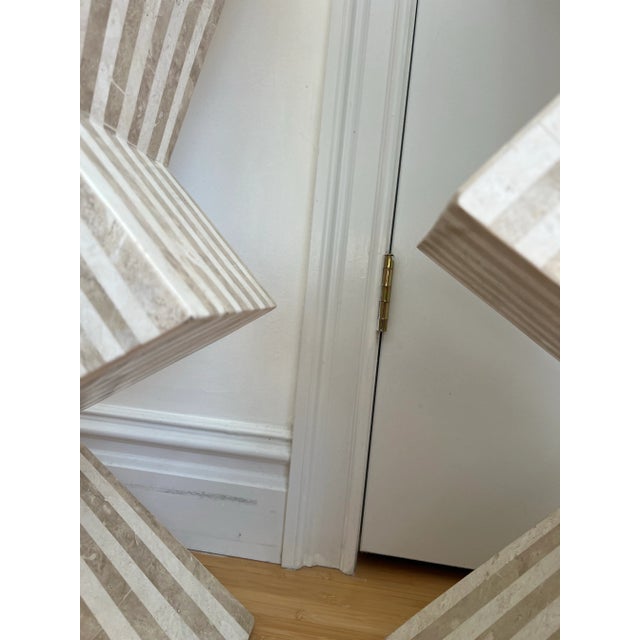 1980s Marquis Collection of Beverly Hills Zig Zag Tessellated Stone Display Pedestal - a Pair For Sale In New York - Image 6 of 7