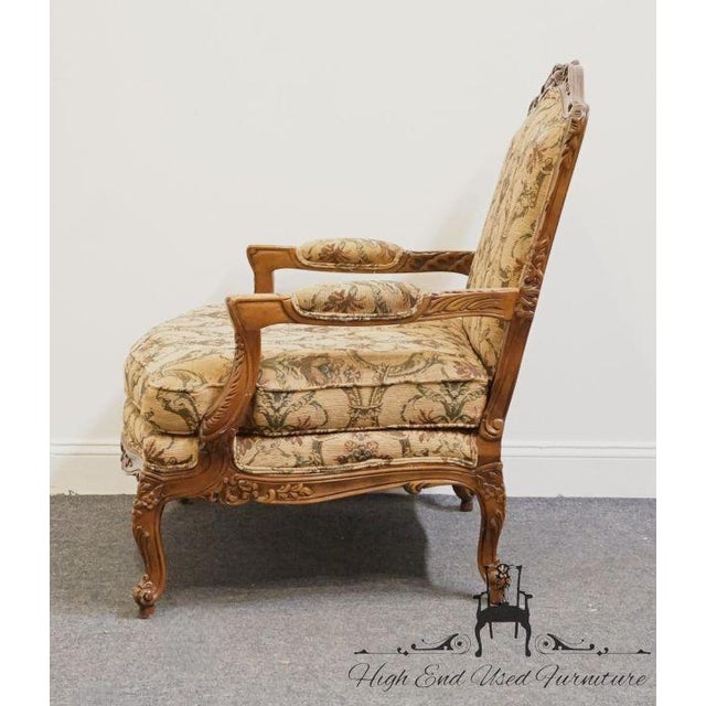 High End Louis XV French Provincial Accent Bergere Arm Chair For Sale - Image 12 of 18