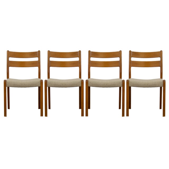 Mid-Century Teak Dining Chairs from EMC, 1960s, Set of 4 For Sale