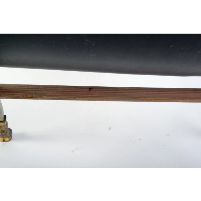 Maison Jansen Steel, Brass & Leather Maison Jansen Style Magazine Stand For Sale - Image 4 of 11