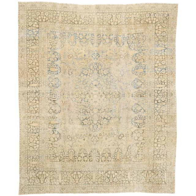 Textile Antique Persian Tabriz Rug - 11'02 X 13'05 For Sale - Image 7 of 7