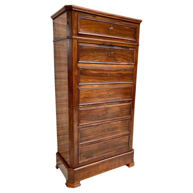 Mid 19th Century French Louis Philippe Carved Walnut Secretary Cabinet, 1890s For Sale In Miami - Image 6 of 18