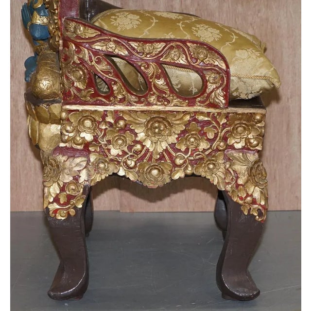 Set of Tibetan Ceremonial Chairs with Buddhist Nyingma Carved in Backs, 1900s For Sale - Image 11 of 18