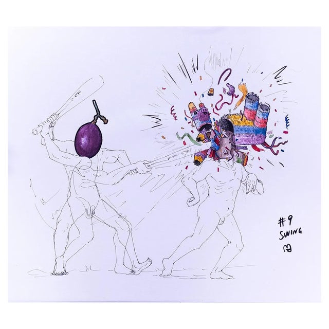 EMPHI, Swing #9, Ink and Watercolor, 2019 For Sale