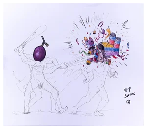 EMPHI, Swing #9, Ink and Watercolor, 2019