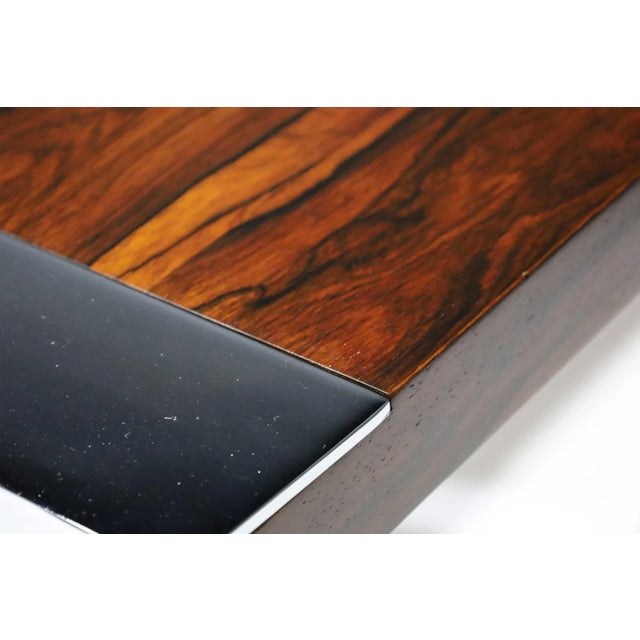 Wood Late 20th Century Flair Rosewood and Chrome Console For Sale - Image 7 of 10