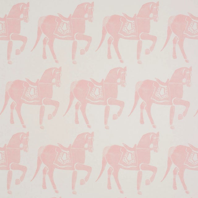 Schumacher x Molly Mahon Marwari Horse Wallpaper in Pink For Sale