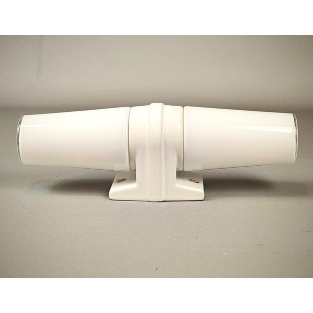 White Porcelain Bathroom Wall Lights by Sigvard Bernadotte for Ifo, 1950s For Sale - Image 8 of 8